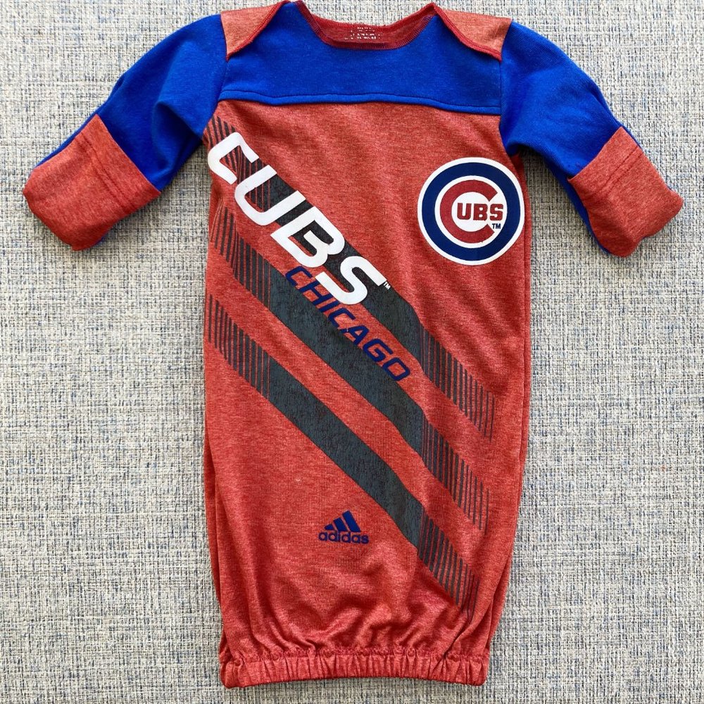 Chicago Cubs Handmade newborn gown upcycled shirt sleep sack baby outfit
